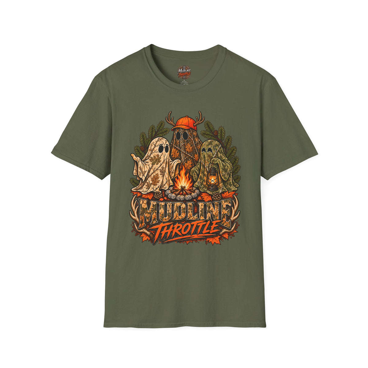 Ghost Campfire Moto T-Shirt — Mudline Throttle Graphic Tee