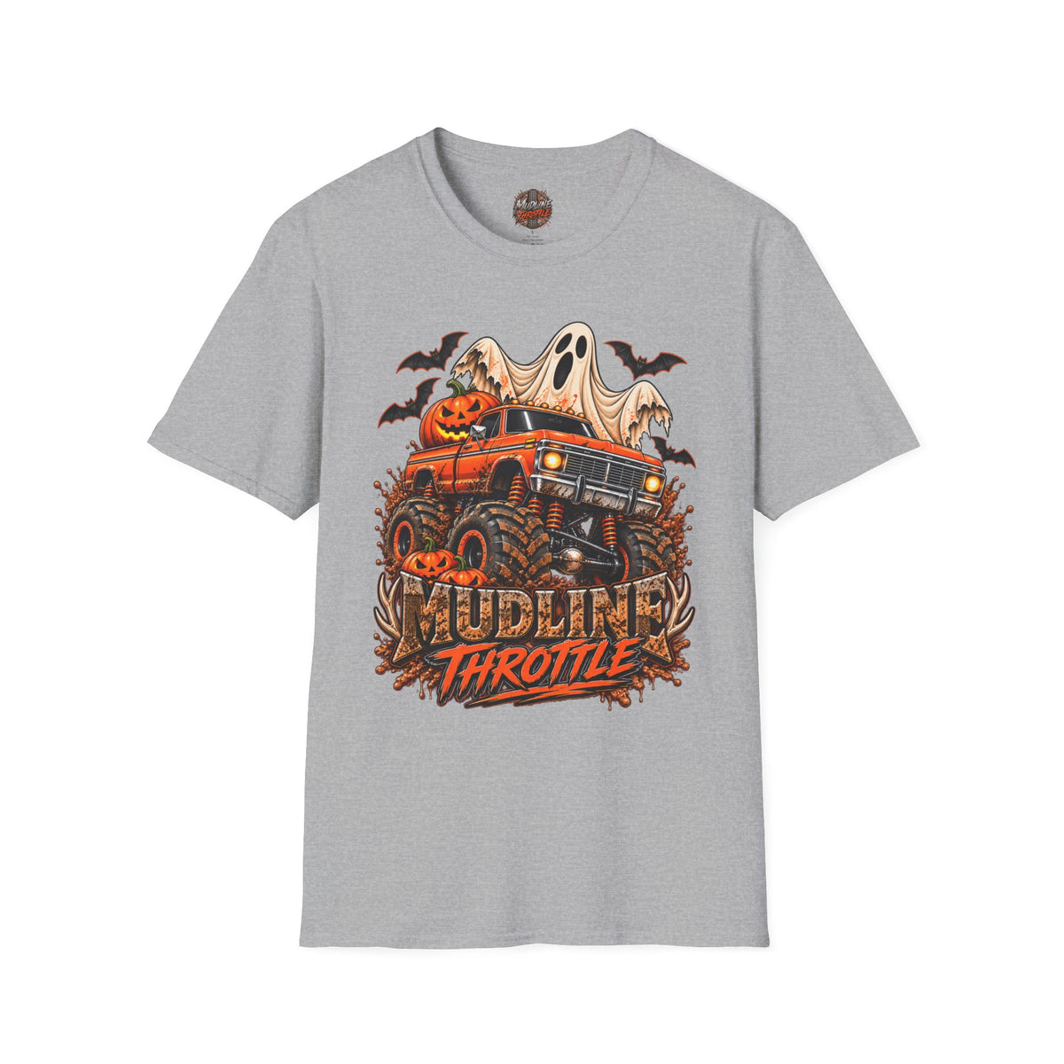 Halloween Monster Truck T-Shirt — Ghost, Pumpkins & Bats Graphic Tee