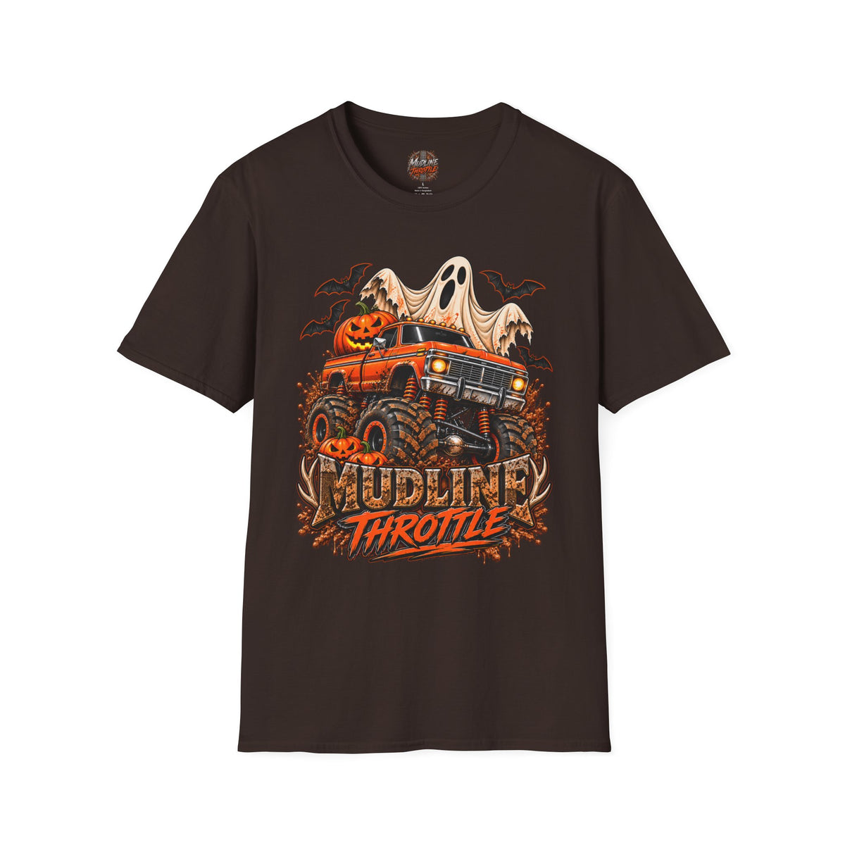 Halloween Monster Truck T-Shirt — Ghost, Pumpkins & Bats Graphic Tee