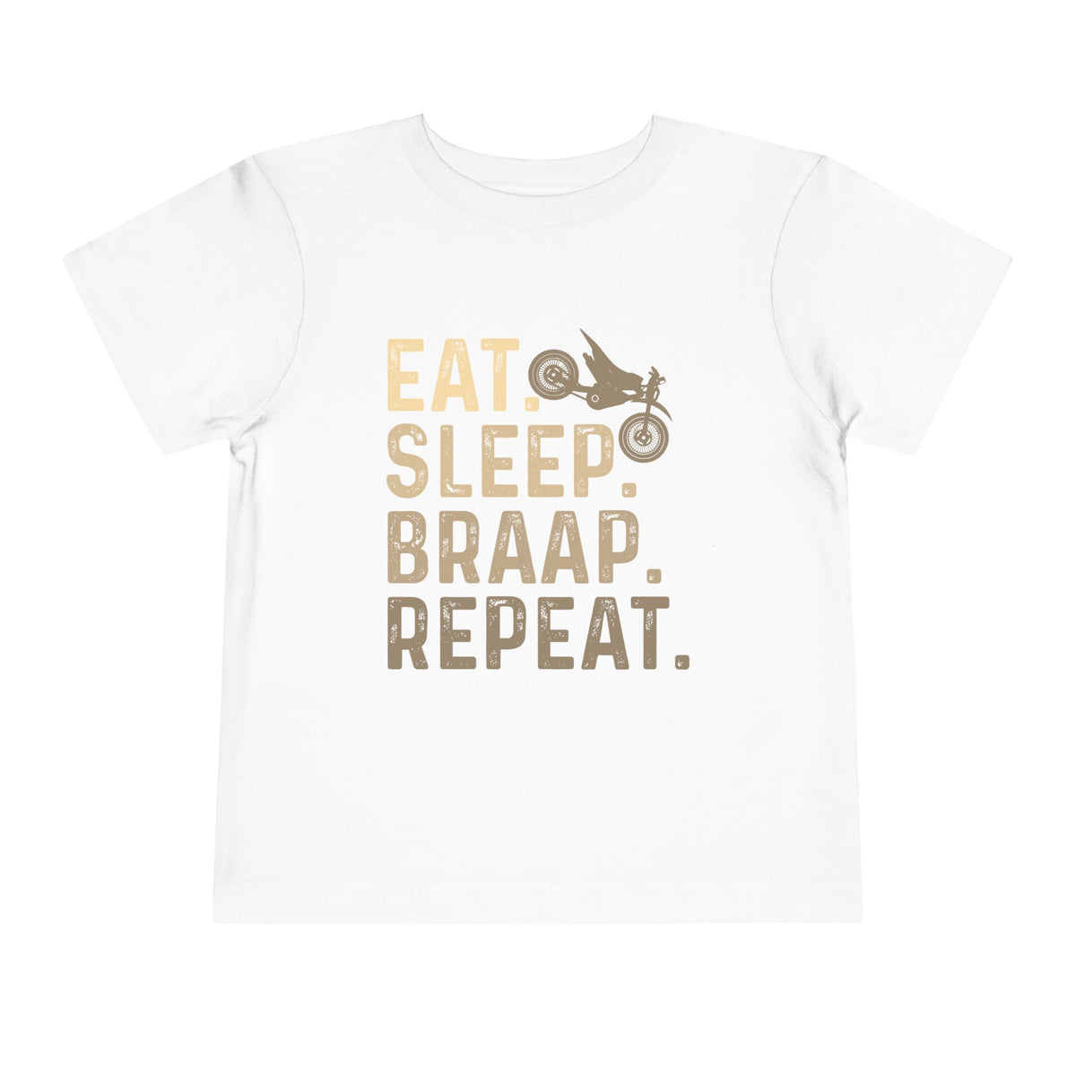Toddler Tee - "Eat. Sleep. Braap. Repeat." Dirt Bike Graphic