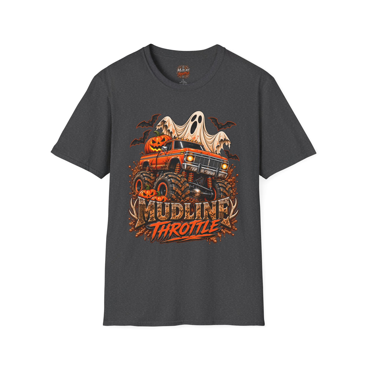 Halloween Monster Truck T-Shirt — Ghost, Pumpkins & Bats Graphic Tee
