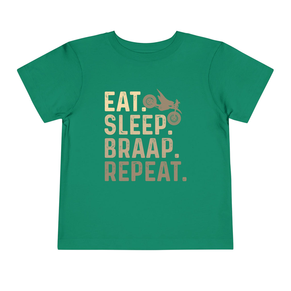 Toddler Tee - "Eat. Sleep. Braap. Repeat." Dirt Bike Graphic