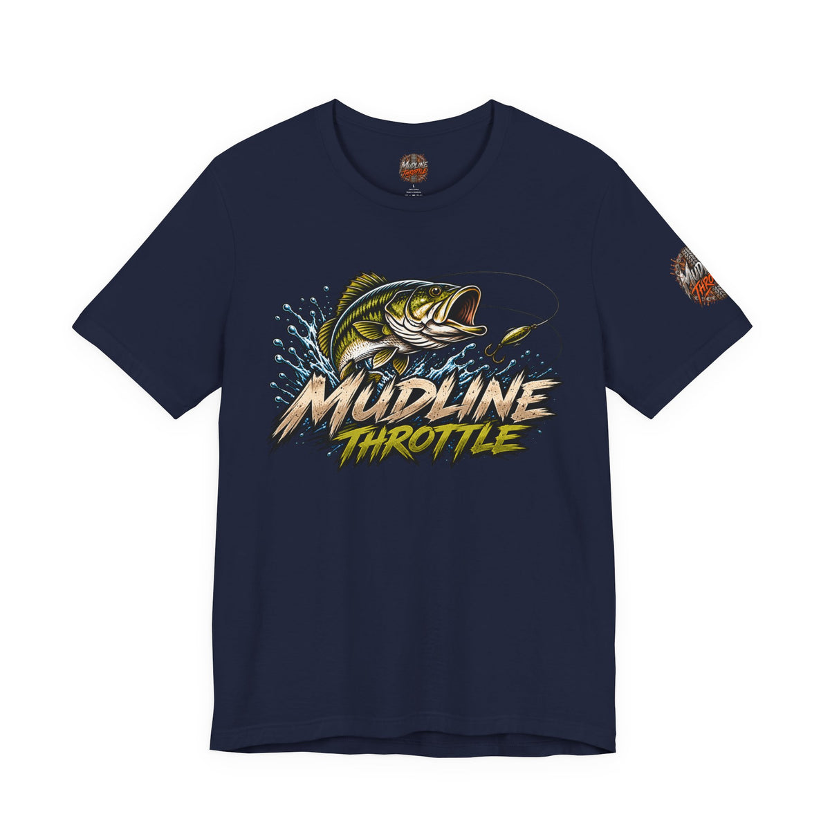 Fishing Graphic Tee — "Mudline Throttle" Bass Illustration