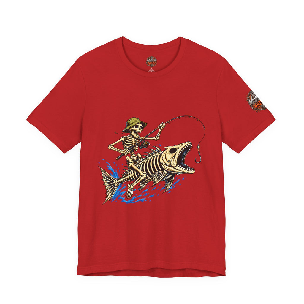 Skeleton Fisher Tee — Skull Angler Fishing T-Shirt