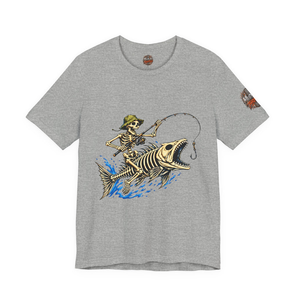 Skeleton Fisher Tee — Skull Angler Fishing T-Shirt
