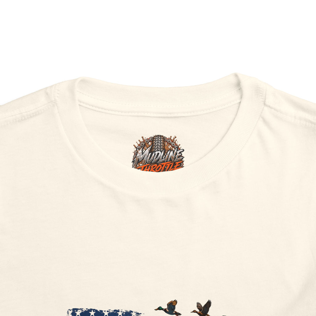 Toddler Tee — Patriotic Hunting Dog American Flag Graphic