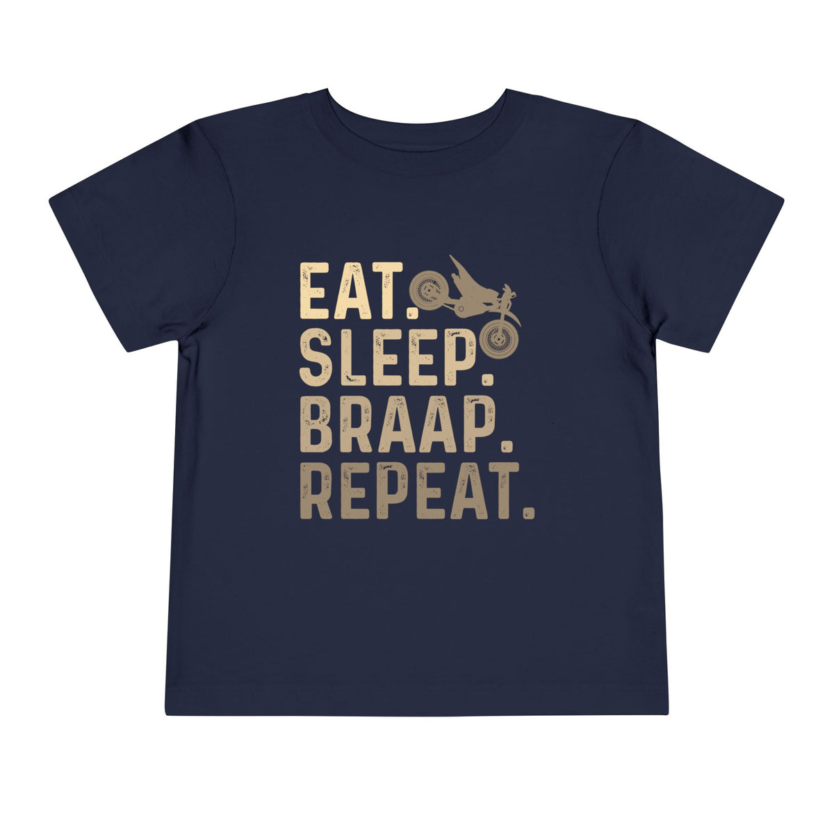 Toddler Tee - "Eat. Sleep. Braap. Repeat." Dirt Bike Graphic
