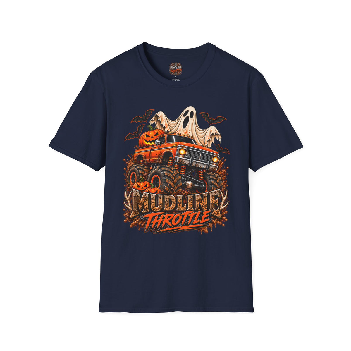 Halloween Monster Truck T-Shirt — Ghost, Pumpkins & Bats Graphic Tee
