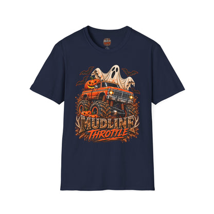 Halloween Monster Truck T-Shirt — Ghost, Pumpkins & Bats Graphic Tee