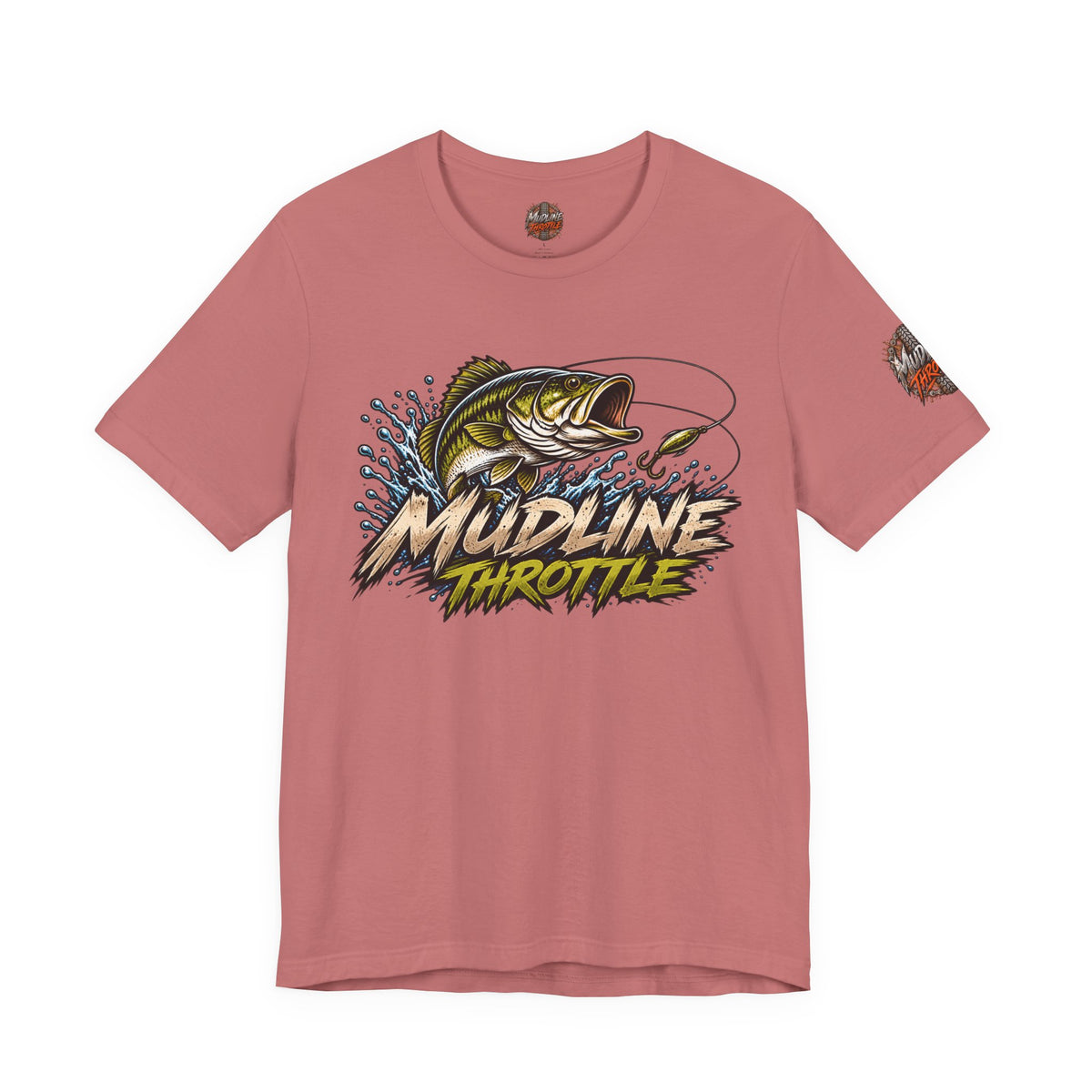 Fishing Graphic Tee — "Mudline Throttle" Bass Illustration