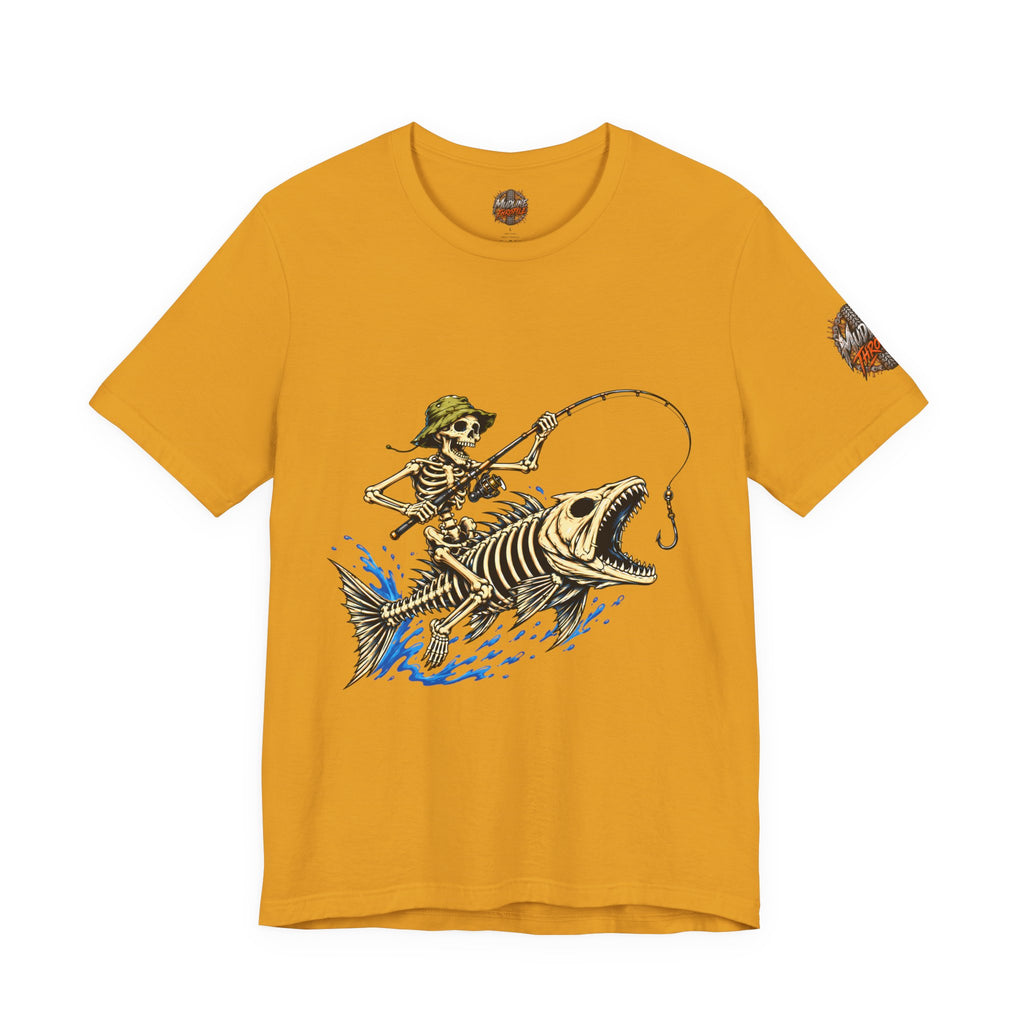 Skeleton Fisher Tee — Skull Angler Fishing T-Shirt