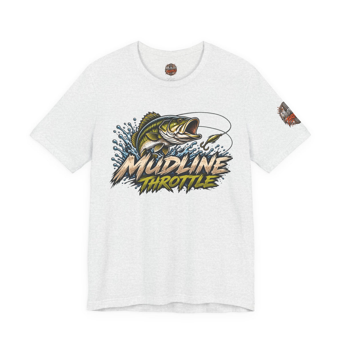 Fishing Graphic Tee — "Mudline Throttle" Bass Illustration