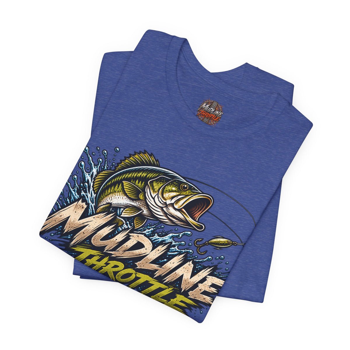 Fishing Graphic Tee — "Mudline Throttle" Bass Illustration