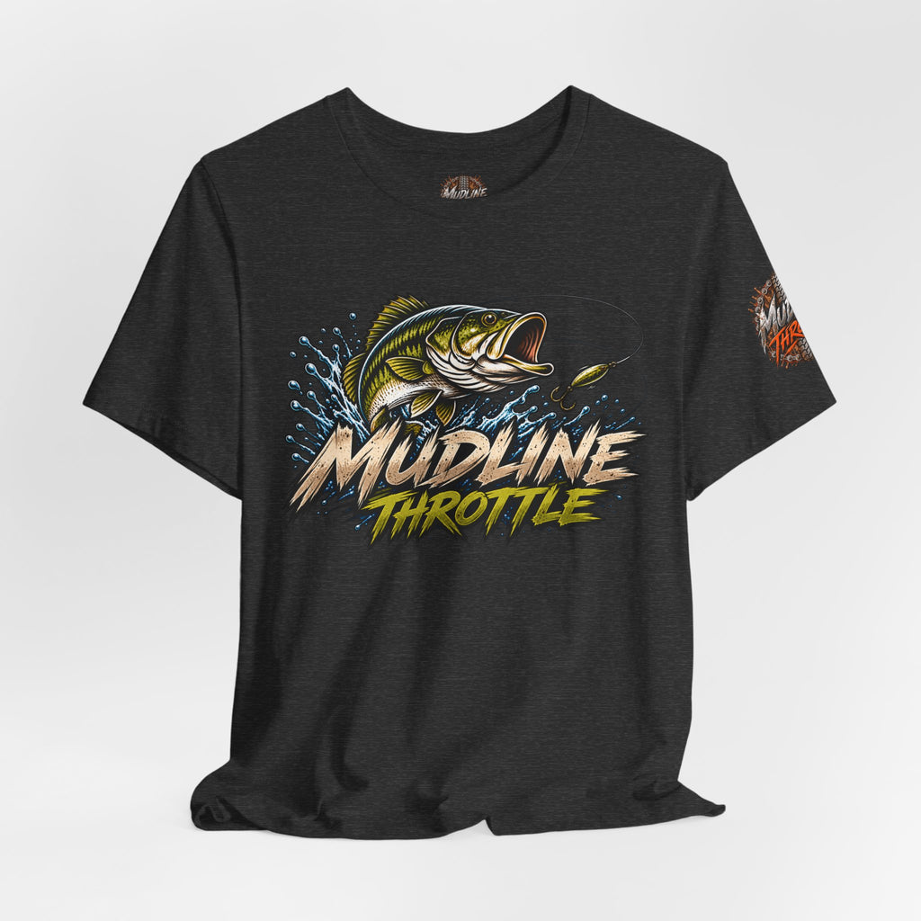 Fishing Graphic Tee — "Mudline Throttle" Bass Illustration