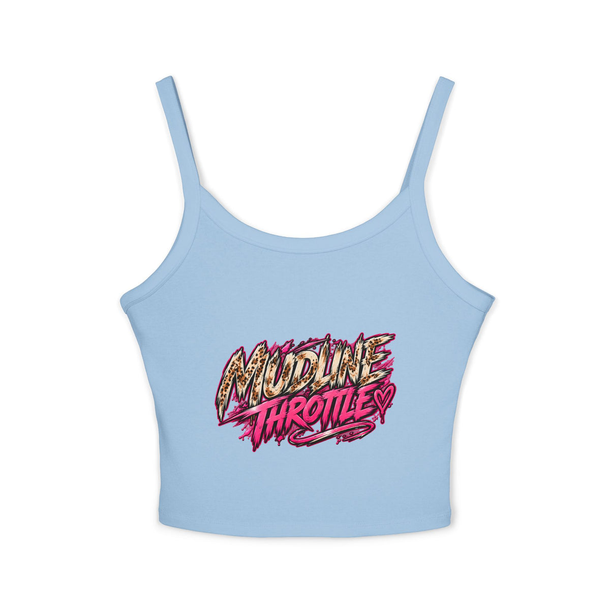 Spaghetti Tank - 'Midline Throttle' Bold Graphic Crop Top