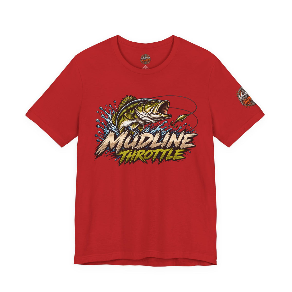 Fishing Graphic Tee — "Mudline Throttle" Bass Illustration