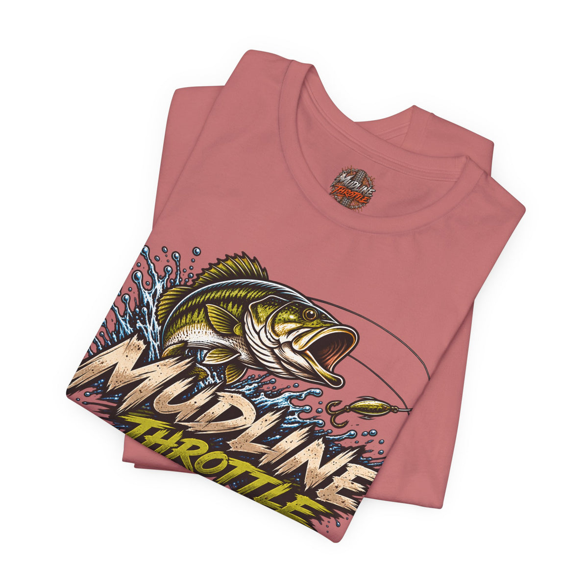 Fishing Graphic Tee — "Mudline Throttle" Bass Illustration