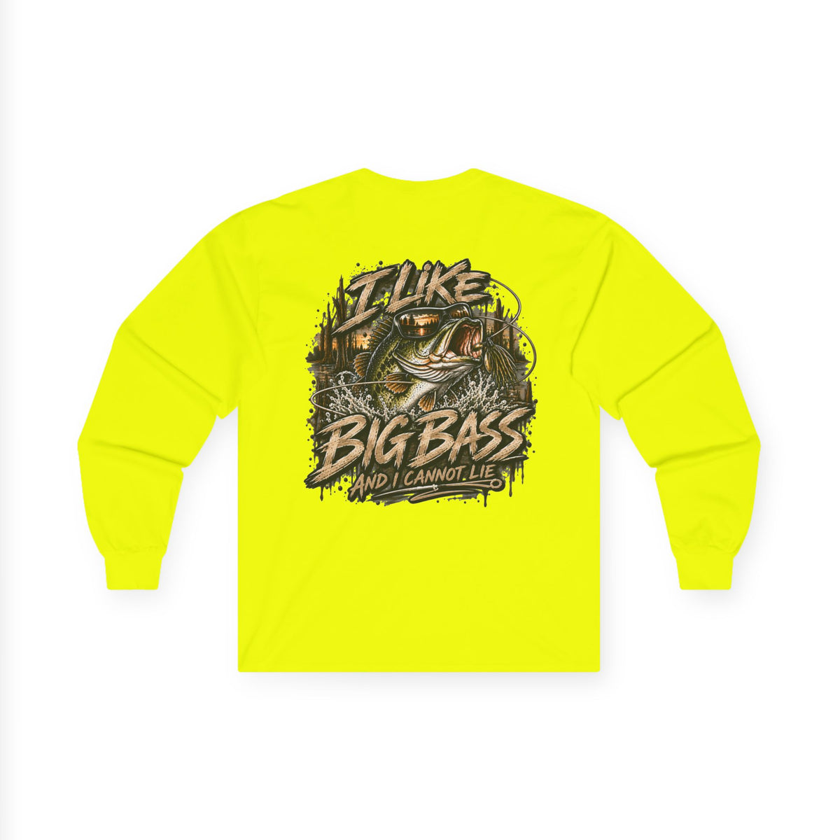 I Like Big Bass Long Sleeve Tee — Fishing Graphic Shirt