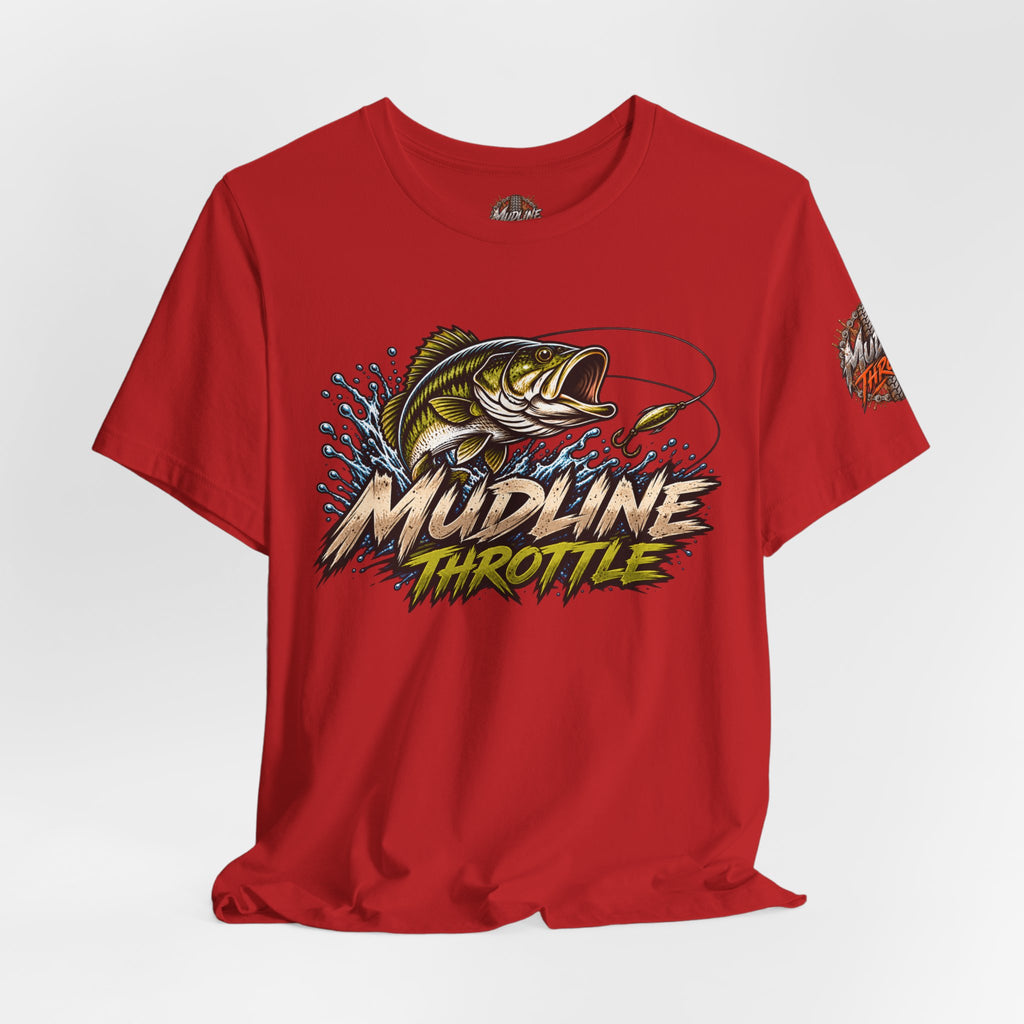 Fishing Graphic Tee — "Mudline Throttle" Bass Illustration