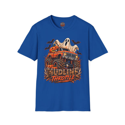 Halloween Monster Truck T-Shirt — Ghost, Pumpkins & Bats Graphic Tee