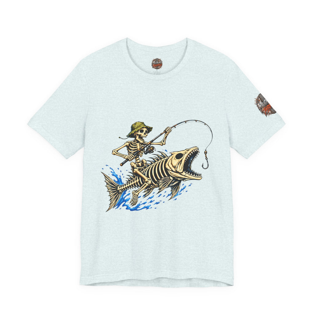 Skeleton Fisher Tee — Skull Angler Fishing T-Shirt