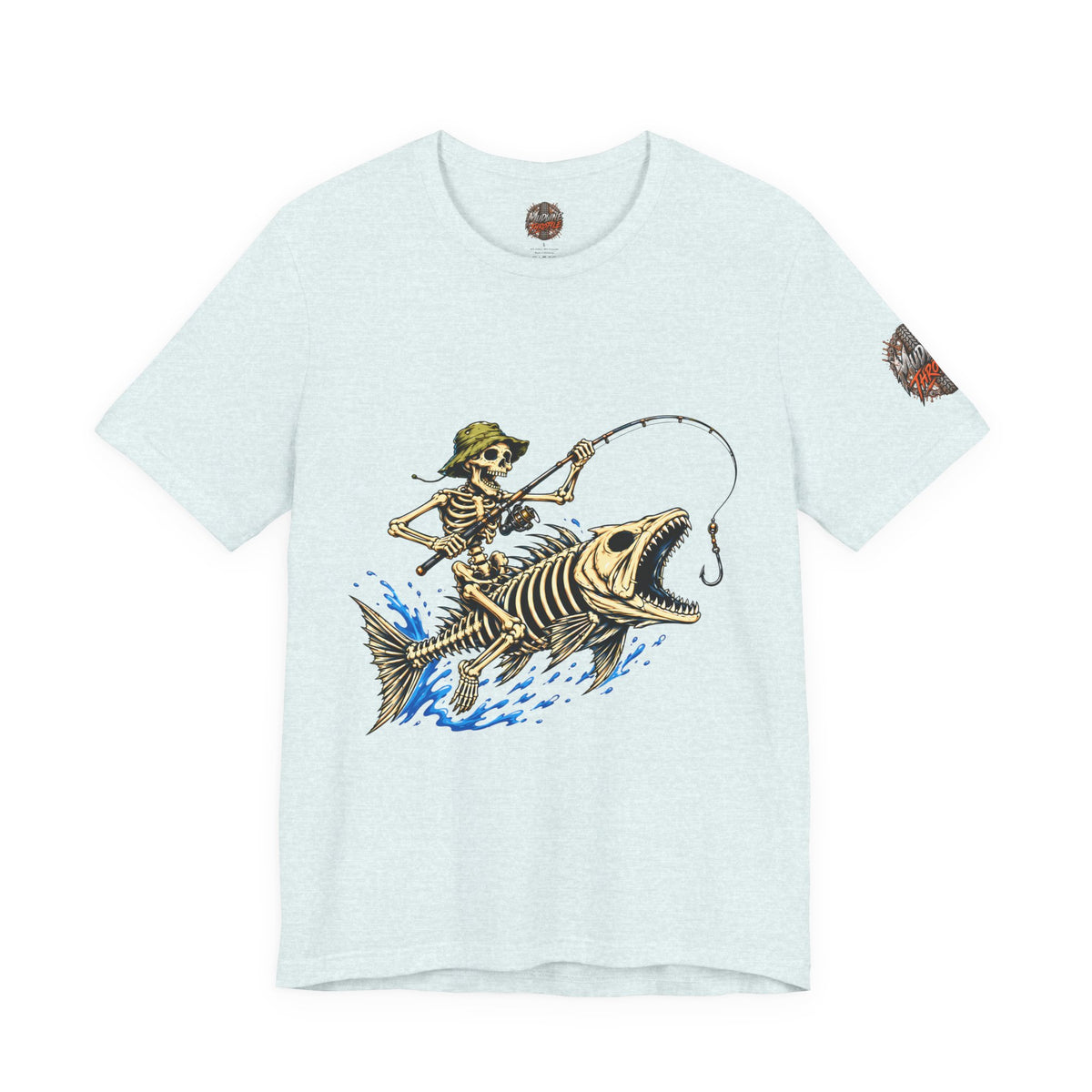 Skeleton Fisher Tee — Skull Angler Fishing T-Shirt