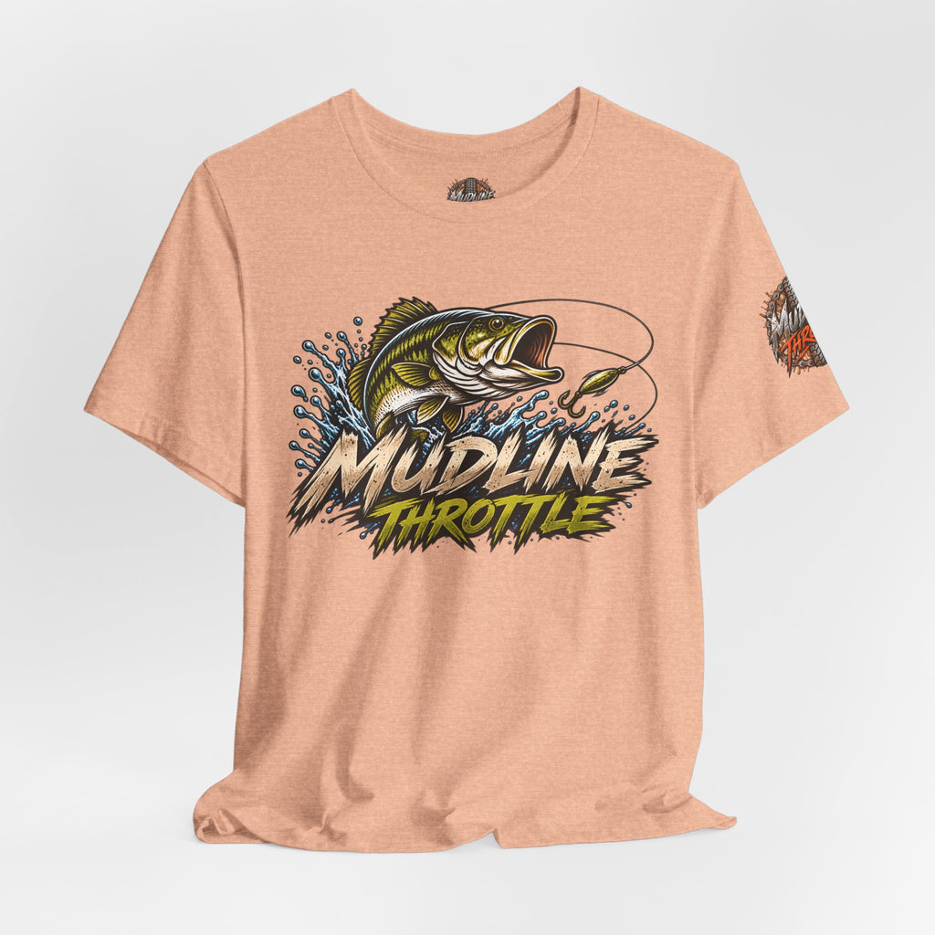 Fishing Graphic Tee — "Mudline Throttle" Bass Illustration