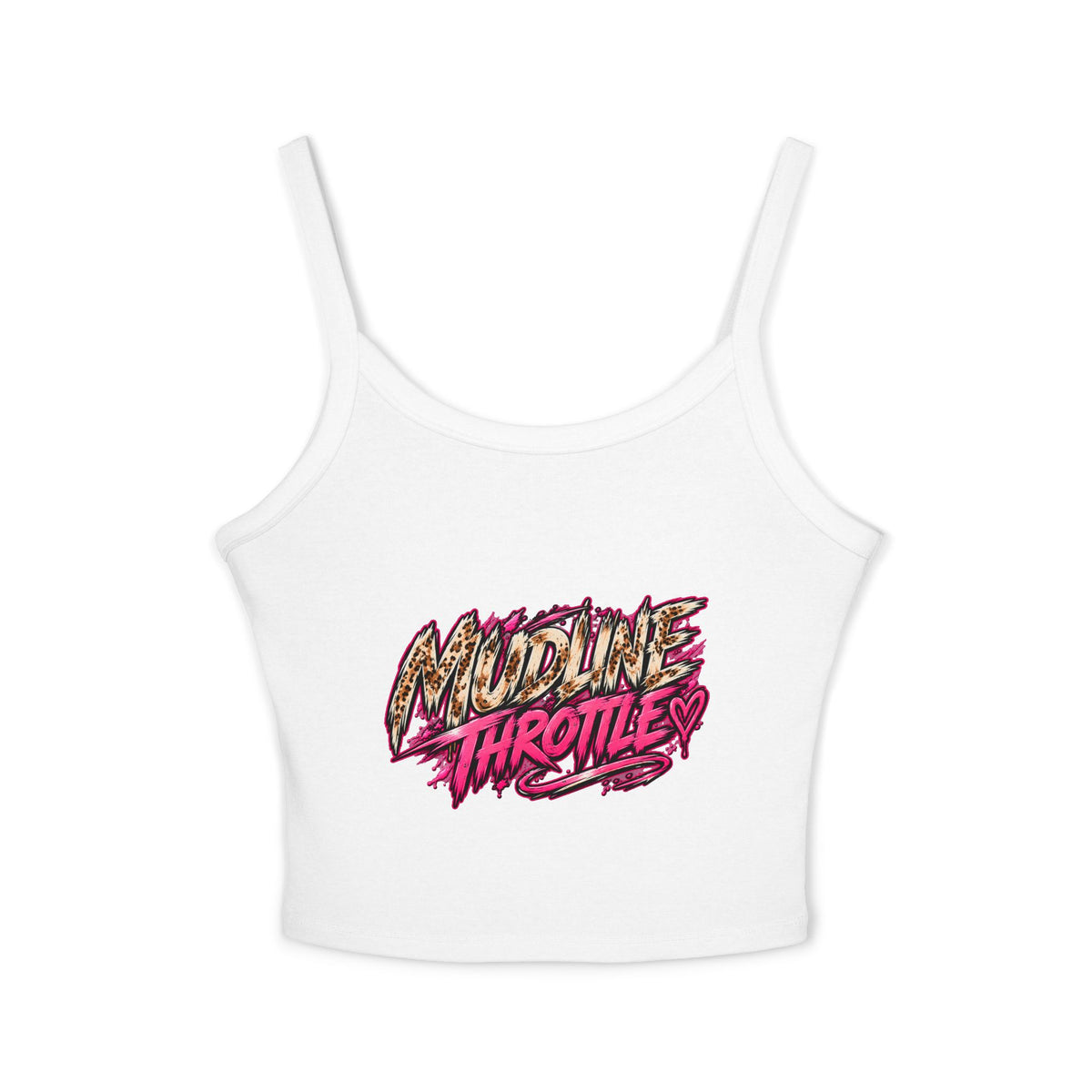 Spaghetti Tank - 'Midline Throttle' Bold Graphic Crop Top