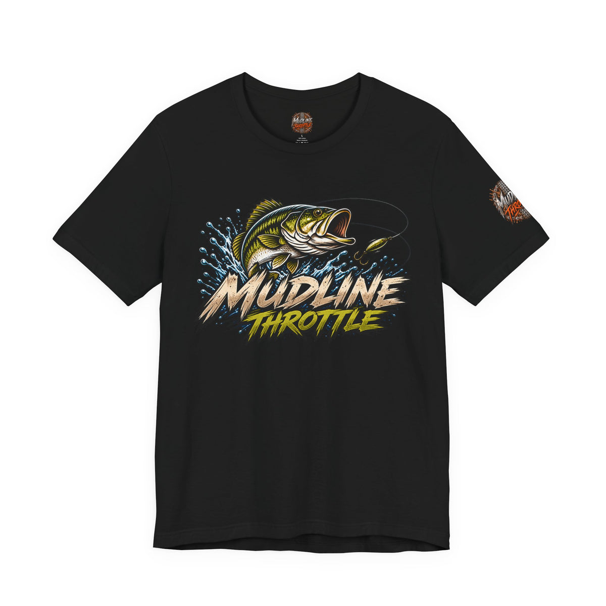 Fishing Graphic Tee — "Mudline Throttle" Bass Illustration