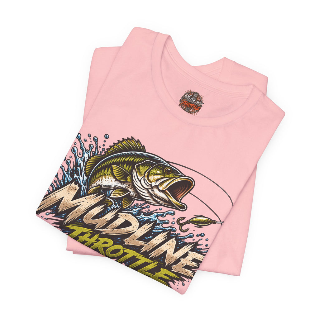 Fishing Graphic Tee — "Mudline Throttle" Bass Illustration