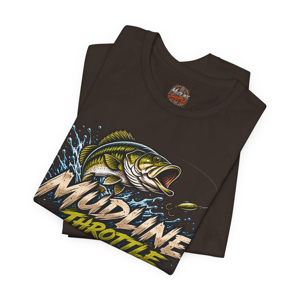 Fishing Graphic Tee — "Mudline Throttle" Bass Illustration