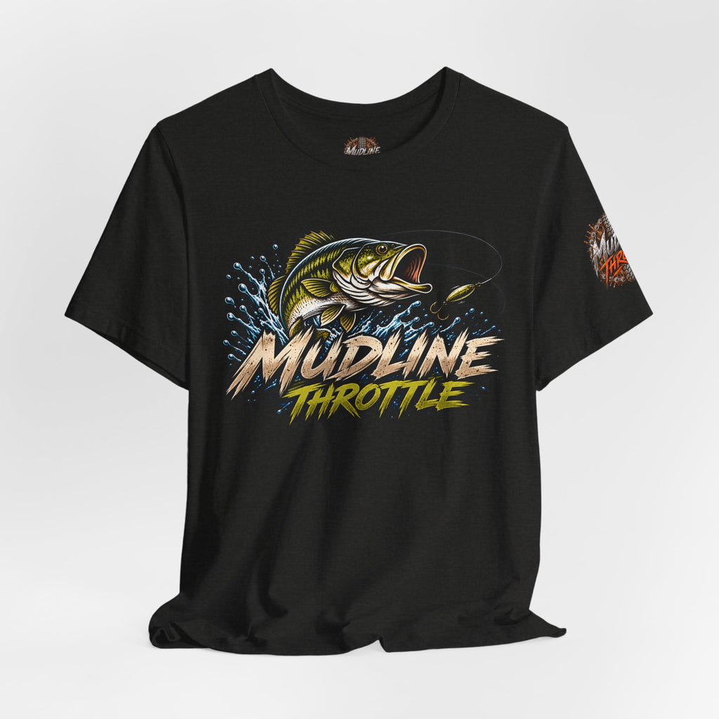 Fishing Graphic Tee — "Mudline Throttle" Bass Illustration