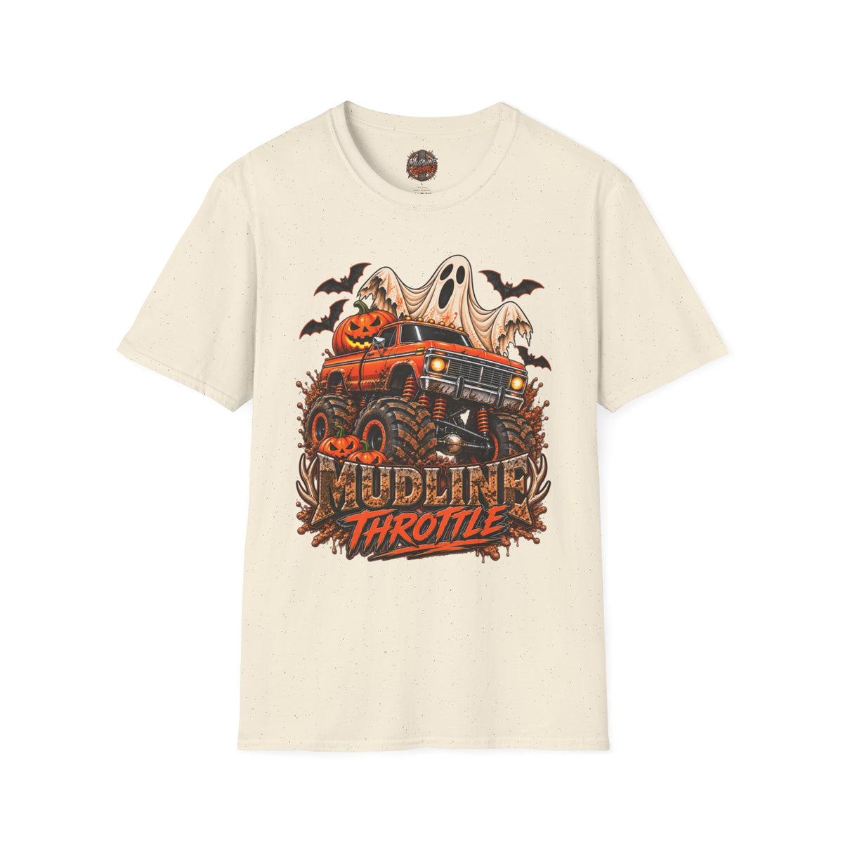 Halloween Monster Truck T-Shirt — Ghost, Pumpkins & Bats Graphic Tee