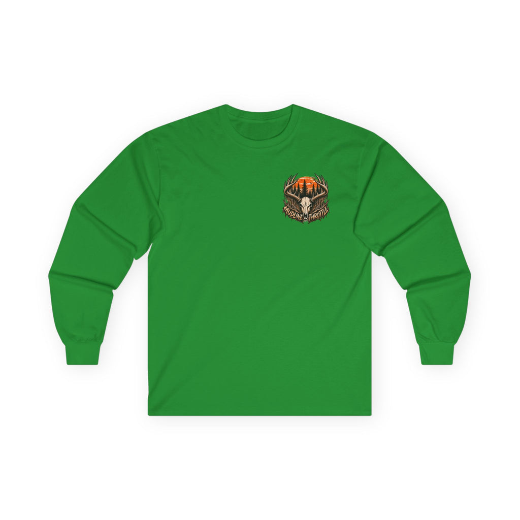 Deer Sunset Long Sleeve Tee – Woodland Hunting Scene
