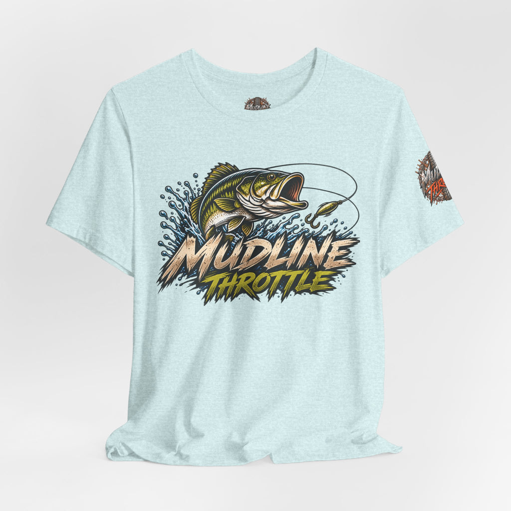 Fishing Graphic Tee — "Mudline Throttle" Bass Illustration