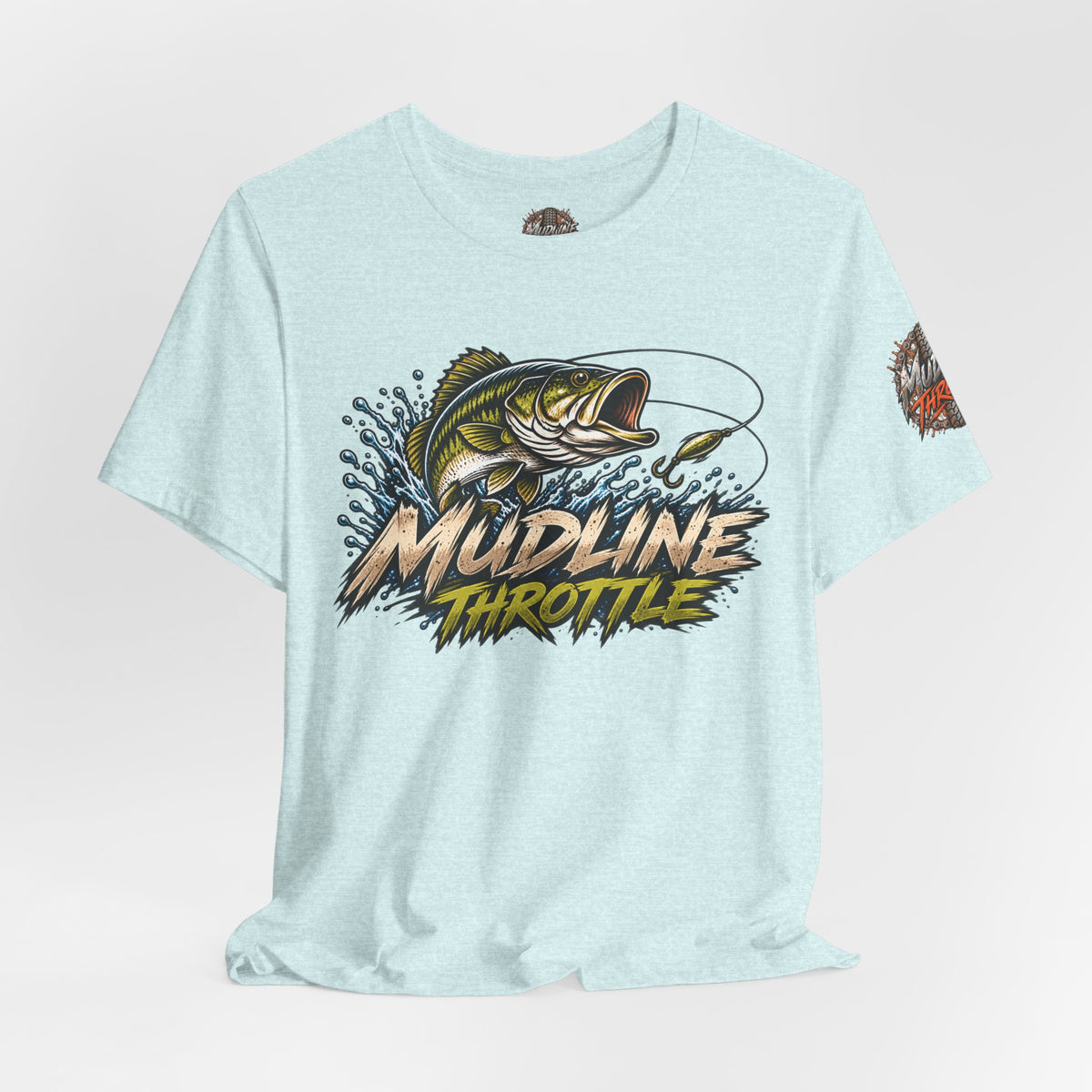 Fishing Graphic Tee — "Mudline Throttle" Bass Illustration