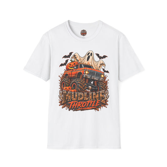Halloween Monster Truck T-Shirt — Ghost, Pumpkins & Bats Graphic Tee