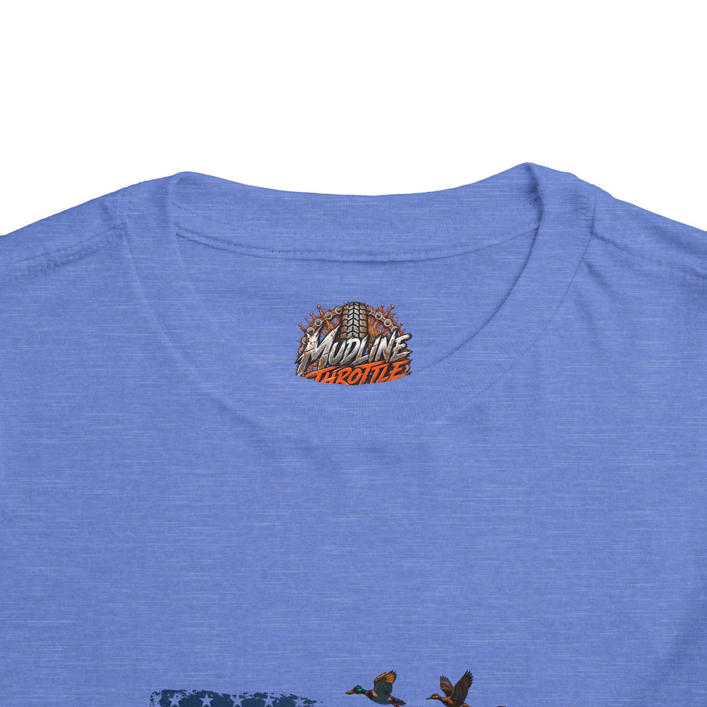 Toddler Tee — Patriotic Hunting Dog American Flag Graphic