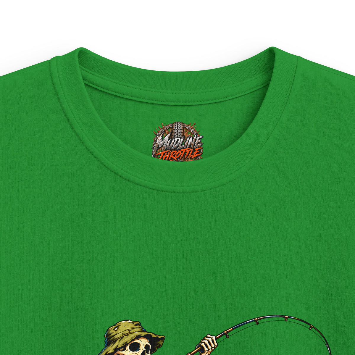 Kids Tee — Skeleton Fisher Riding Giant Fish Graphic