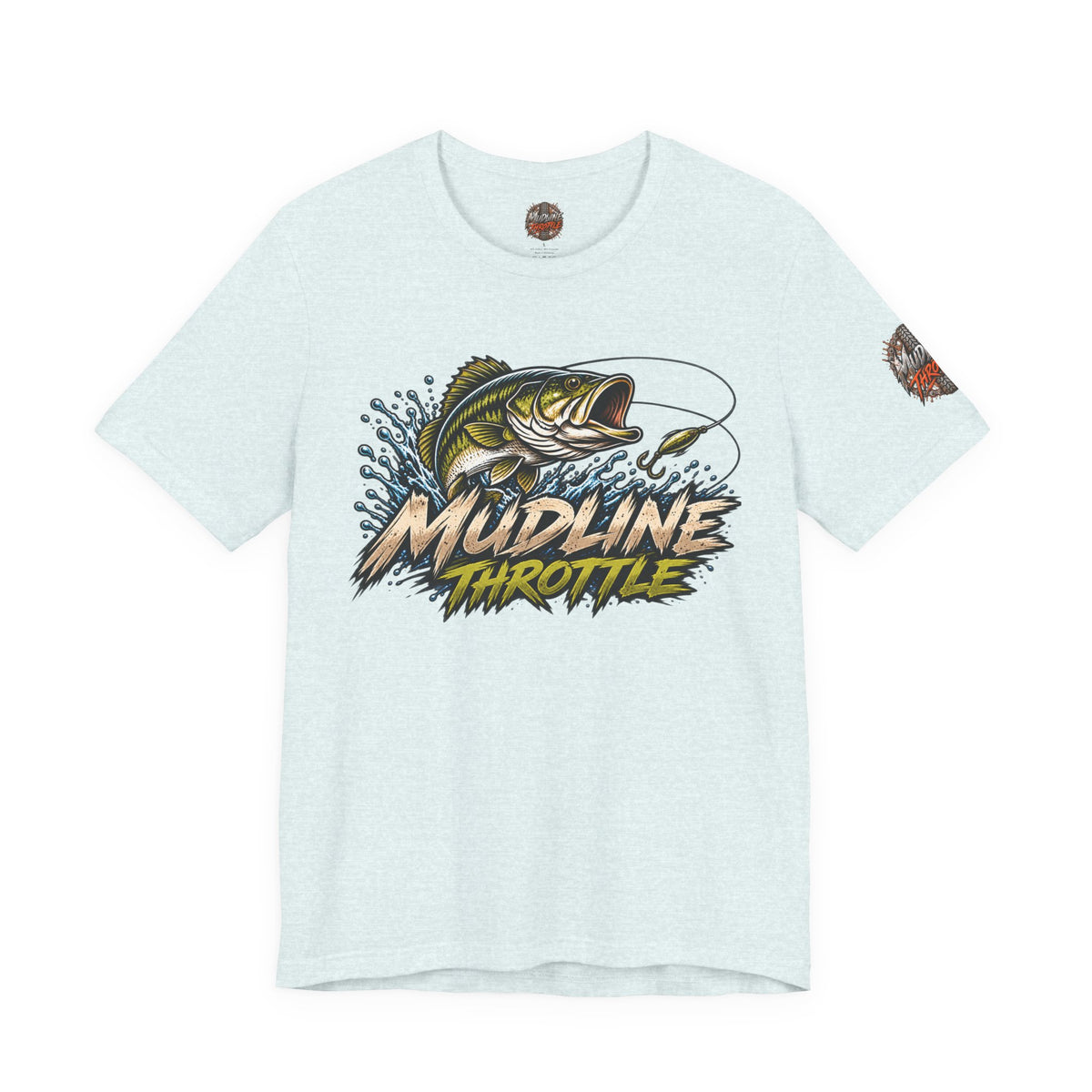 Fishing Graphic Tee — "Mudline Throttle" Bass Illustration