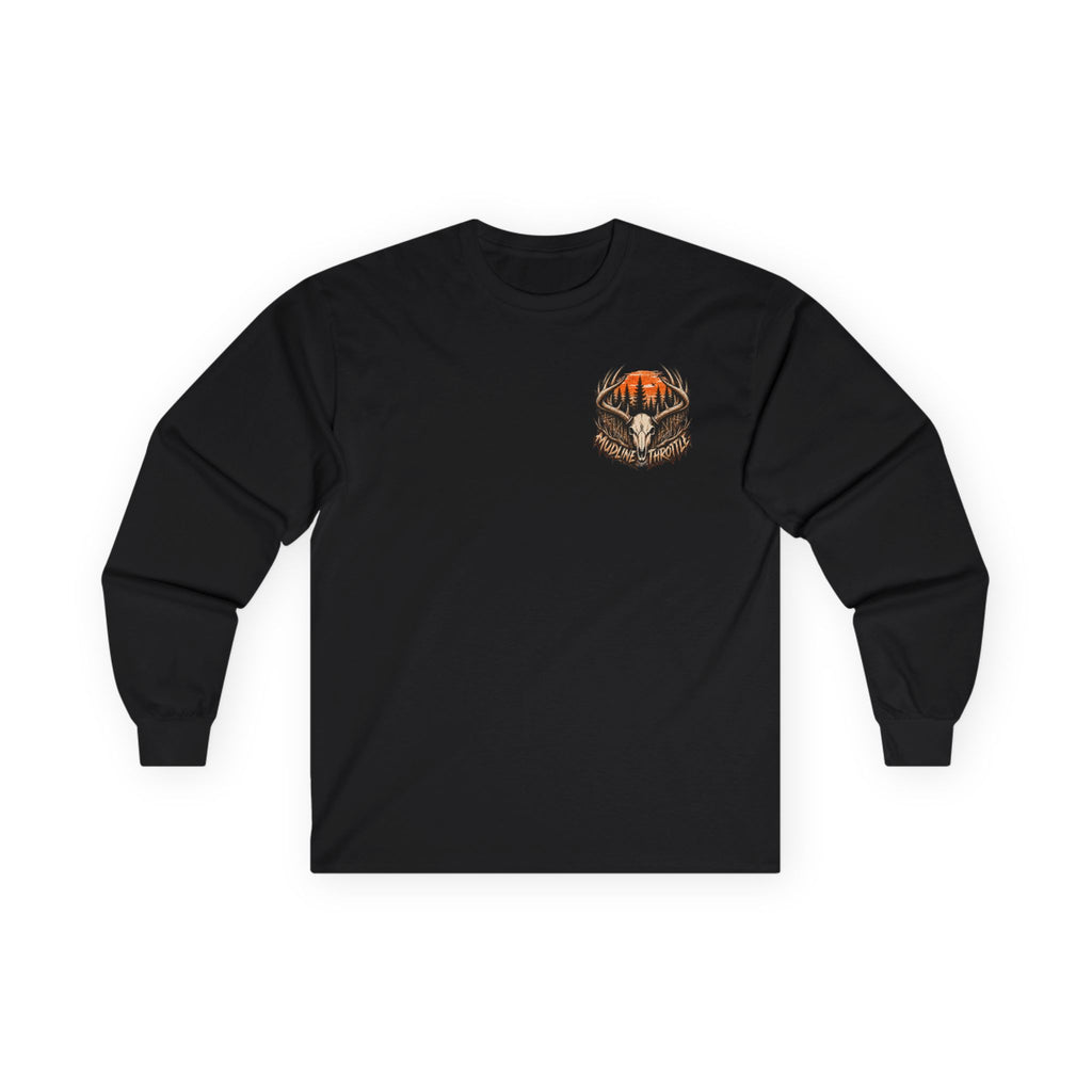 Deer Sunset Long Sleeve Tee – Woodland Hunting Scene