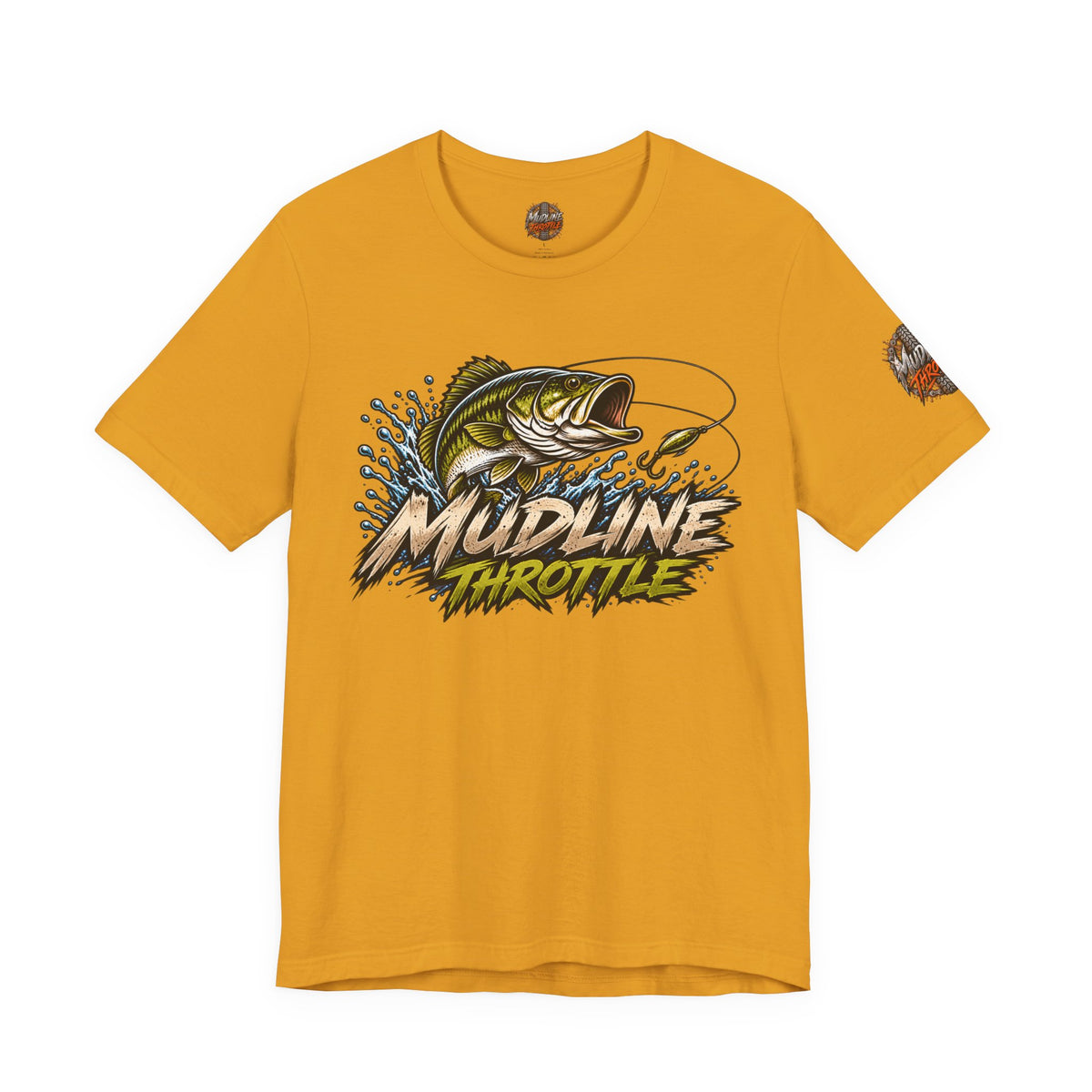 Fishing Graphic Tee — "Mudline Throttle" Bass Illustration