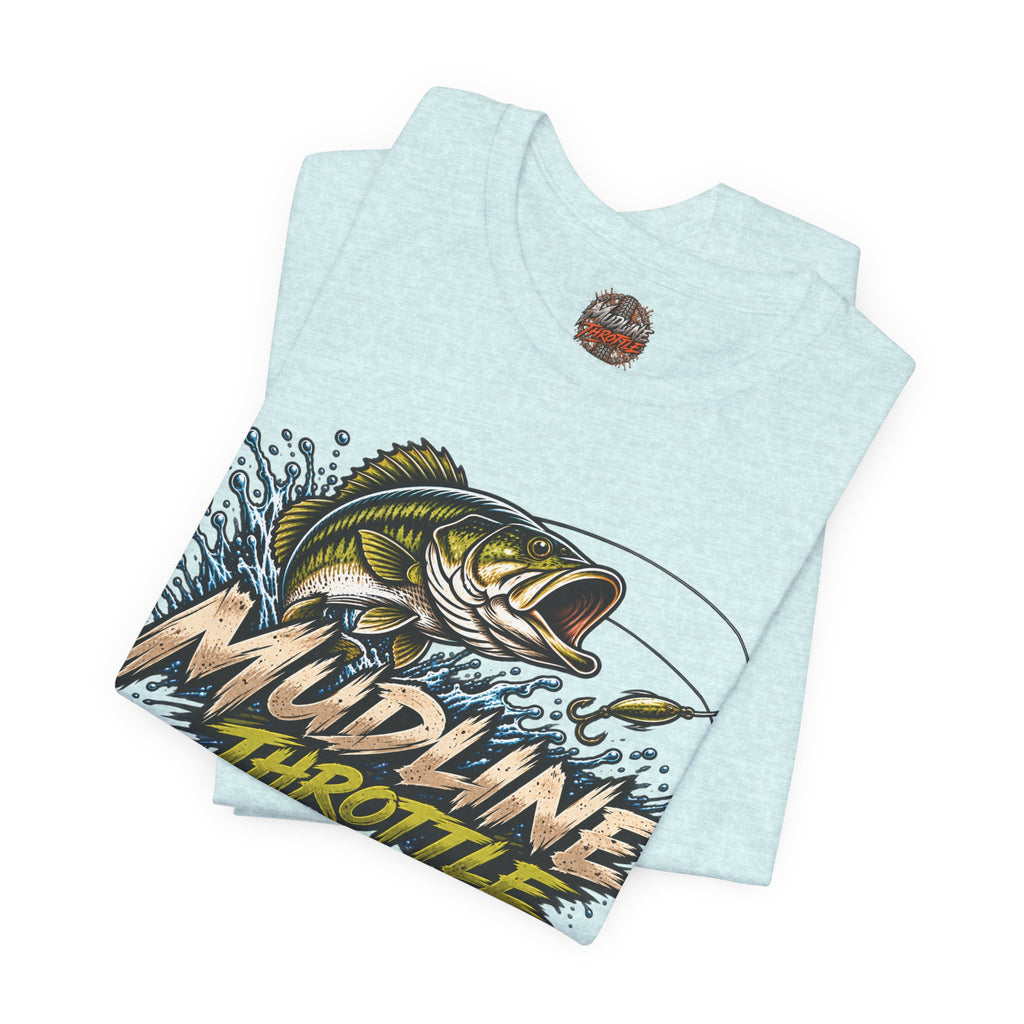 Fishing Graphic Tee — "Mudline Throttle" Bass Illustration