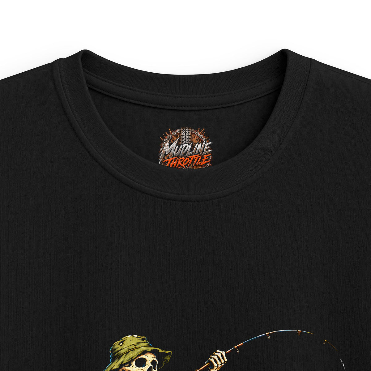 Kids Tee — Skeleton Fisher Riding Giant Fish Graphic