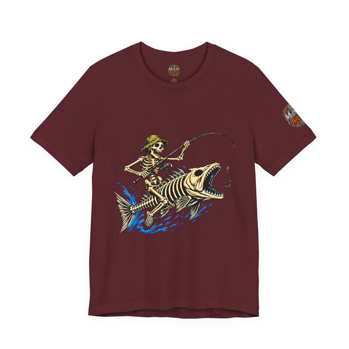 Skeleton Fisher Tee — Skull Angler Fishing T-Shirt
