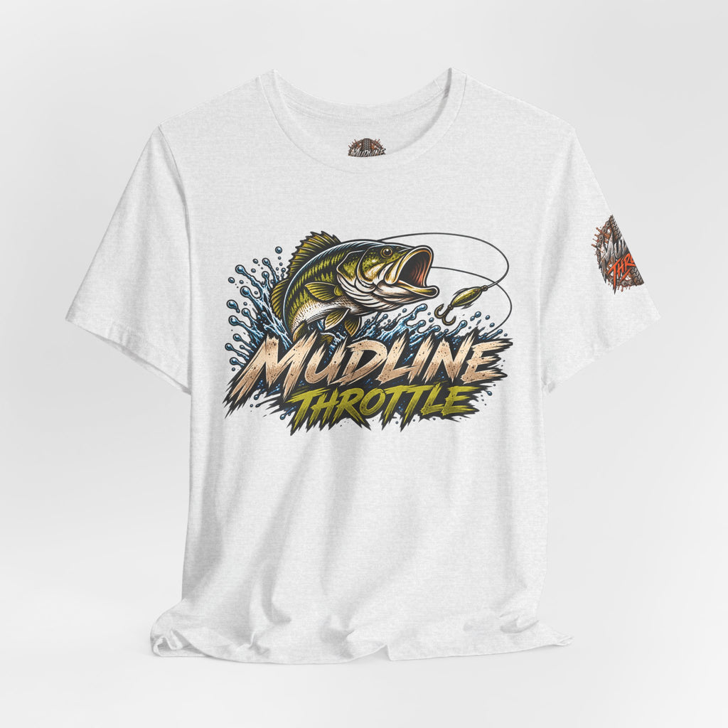 Fishing Graphic Tee — "Mudline Throttle" Bass Illustration