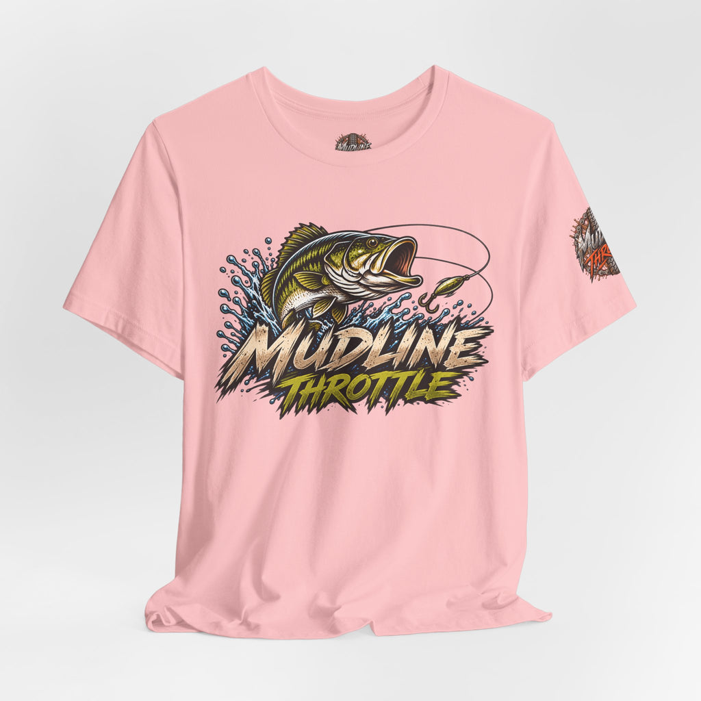 Fishing Graphic Tee — "Mudline Throttle" Bass Illustration