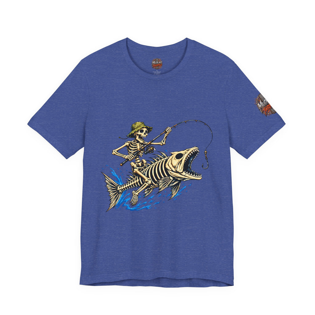 Skeleton Fisher Tee — Skull Angler Fishing T-Shirt