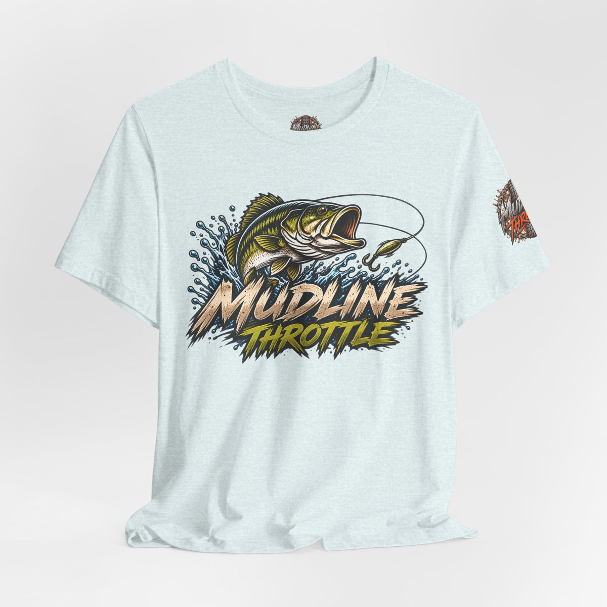 Fishing Graphic Tee — "Mudline Throttle" Bass Illustration