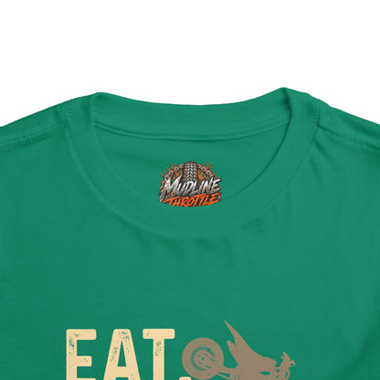 Toddler Tee - "Eat. Sleep. Braap. Repeat." Dirt Bike Graphic